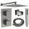 MEXEN/S - Cube DR02 podomítkový sprchový SET + slim sprcha 25 cm, grafit 77502DR0225-66
