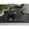 MEXEN/S - Pablo granitový dřez 1-miska s odkapávačem včetně baterie Rita, černý 6510-77-670300-00