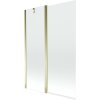 MEXEN - Flip vanová zástěna 1-křídlo 120x150 cm, transparent, zlato 894-120-101-50-00