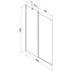 MEXEN - Flip vanová zástěna 1-křídlo 100 x 150 cm, černá vzor, černá 894-100-101-70-70