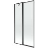 MEXEN - Flip vanová zástěna 1-křídlo 100 x 150 cm, černá vzor, černá 894-100-101-70-70