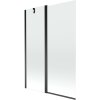 MEXEN - Flip vanová zástěna 1-křídlo 120 x 150 cm, transparent, černá 894-120-101-70-00