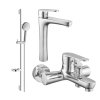 MEXEN/S - Kama DS75 Set umyvadlové a vanové baterie s příslušenstvím, chrom 72513DS75-00