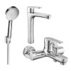 MEXEN/S - Kama R75 Set umyvadlové a vanové baterie s příslušenstvím, chrom 72513R75-00