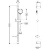 MEXEN/S - Kama DS75 SET umyvadlová baterie + sprchová s příslušenstvím , chrom 72514DS75-00