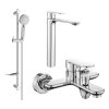 MEXEN/S - Milo DF40 SET umyvadlová baterie + vanová s příslušenstvím, chrom 71313DF40-00