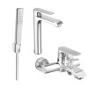 MEXEN/S - Pecos R72 Set umyvadlové a vanové baterie s příslušenstvím, chrom 72713R72-00