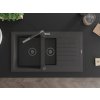 MEXEN/S - Matias granitový dřez 1.5 s odkapávačem včetně baterie Flora, černá kropenatá 6502-76-670401-08-B  DOPRAVA ZDARMA