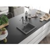 MEXEN/S - Milo granitový dřez 1-miska včetně baterie Flora, šedá 6505-71-670401-07-B