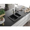 MEXEN/S - Carlos granitový dřez 1.5 včetně baterie Flora, černá 6518-77-670401-57-B  DOPRAVA ZDARMA