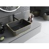 MEXEN - Catia umyvadlo na desku 48 x 37 cm, černá mat/zlatá vzor 21314879