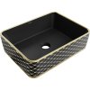 MEXEN - Catia umyvadlo na desku 48 x 37 cm, černá mat/zlatá vzor 21314879