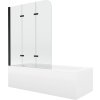 MEXEN/S - Vega obdélníková vana 180 x 80 cm s panelem  + vanová zástěna 120 cm, transparent,  černá 550118080X9012037000