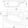 MEXEN - Westa asymetrická vana pravá 160 x 100 cm, bílá 160 x 100 cm, biała 560116010002