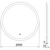 MEXEN - Oro zrcadlo s osvětlením 60 cm, LED 6000K, 9824-060-060-611-00