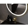 MEXEN - Esso zrcadlo s osvětlením 90 cm, LED 6000K zlatý rám 9825-090-090-611-50