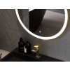 MEXEN - Esso zrcadlo s osvětlením 100 cm, LED 6000K zlatý rám 9825-100-100-611-50