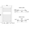 MEXEN/S - Uran radiátor + topná tyč 800 x 500 mm, 300 W, chrom W105-0800-500-2300-01