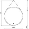 MEXEN - Reni zrcadlo s osvětlením, 90 cm, LED 6000K, černý rám 9812-090-090-611-70