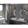 MEXEN - Orla zrcadlo s osvětlením 50 x 70 cm, LED 6000K, černý rám 9815-050-070-611-70
