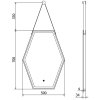 MEXEN - Orla zrcadlo s osvětlením 50 x 70 cm, LED 6000K, černý rám 9815-050-070-611-70