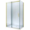 MEXEN/S - Omega sprchový kout posuvný 110x100, sklo transparent, zlatá + vanička 825-110-100-50-00-4010