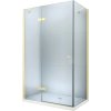 MEXEN/S - Roma sprchový kout otevírací 120x70, sklo transparent, zlatá + vanička 854-120-070-50-00-4010