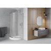 MEXEN/S - Rio čtvrtkruhový sprchový kout 90 x 90, dekor, chrom + vanička Rio 863-090-090-01-30-4710