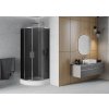 MEXEN/S - Rio čtvrtkruhový sprchový kout 90 x 90, grafit, chrom + vanička Rio 863-090-090-01-40-4710