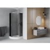MEXEN/S - Rio čtvrtkruhový sprchový kout 90 x 90, grafit, chrom + vanička Rio 863-090-090-01-40-4710
