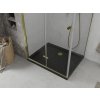 MEXEN/S - Lima sprchový kout zalamovací dveře 100 x 90, transparent, zlatý + Flat černá vanička se sifonem 856-100-090-50-00-4070G