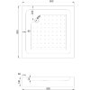 MEXEN/S - Rio čtvercový sprchový kout 80 x 80, transparent, černý + vanička se sifonem Rio, bílá 860-080-080-70-00-4510