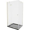 MEXEN/S - Roma sprchový kout 100x80, transparent, zlatá + černá vanička se sifonem 854-100-080-50-00-4070G
