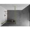 MEXEN/S - KIOTO Sprchová zástěna WALK-IN s poličkou a držákem ručníků 70 x 200, transparent/černá 8 mm, zlatá 800-070-121-50-77