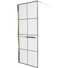 MEXEN/S - KIOTO Sprchová zástěna WALK-IN s poličkou a držákem ručníků 70 x 200, transparent/černá 8 mm, zlatá 800-070-121-50-77