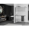 MEXEN/S - KIOTO Sprchová zástěna WALK-IN s poličkou a držákem ručníků 70 x 200, transparent/matné sklo 8 mm, černá 800-070-121-70-35