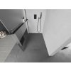 MEXEN/S - KIOTO Sprchová zástěna WALK-IN s poličkou a držákem ručníků 70 x 200, transparent/matné sklo 8 mm, černá 800-070-121-70-35