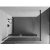MEXEN/S - KIOTO Sprchová zástěna WALK-IN s poličkou a držákem ručníků 70 x 200, transparent/matné sklo 8 mm, černá 800-070-121-70-35