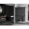 MEXEN/S - KIOTO Sprchová zástěna WALK-IN s poličkou a držákem ručníků 70 x 200, zrcadlové 8 mm, černá - 800-080-121-70-50 800-070-121-70-50