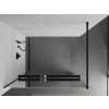 MEXEN/S - KIOTO Sprchová zástěna WALK-IN s poličkou a držákem ručníků 70 x 200, zrcadlové 8 mm, černá - 800-080-121-70-50 800-070-121-70-50