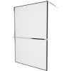 MEXEN/S - KIOTO Sprchová zástěna WALK-IN s poličkou a držákem ručníků 80 x 200, transparent/černá 8 mm, chrom 800-080-121-01-70