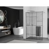 MEXEN/S - KIOTO Sprchová zástěna WALK-IN s poličkou a držákem ručníků 80 x 200, transparent/černá 8 mm, chrom 800-080-121-01-78