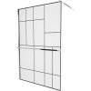 MEXEN/S - KIOTO Sprchová zástěna WALK-IN s poličkou a držákem ručníků 80 x 200, transparent/černá 8 mm, chrom 800-080-121-01-78