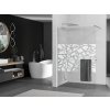 MEXEN/S - KIOTO Sprchová zástěna WALK-IN s poličkou a držákem ručníků 80 x 200, transparent/bílý dekor 8 mm, chrom 800-080-121-01-85