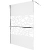 MEXEN/S - KIOTO Sprchová zástěna WALK-IN s poličkou a držákem ručníků 80 x 200, transparent/bílý dekor 8 mm, chrom 800-080-121-01-85
