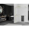 MEXEN/S - KIOTO Sprchová zástěna WALK-IN s poličkou a držákem ručníků 80 x 200, matné sklo 8 mm, zlatá 800-080-121-50-30