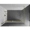 MEXEN/S - KIOTO Sprchová zástěna WALK-IN s poličkou a držákem ručníků 80 x 200, transparent 8 mm, zlatá 800-080-121-50-35