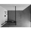 MEXEN/S - KIOTO Sprchová zástěna WALK-IN s poličkou a držákem ručníků 80 x 200, transparent/černá 8 mm, černá 800-080-121-70-77