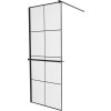 MEXEN/S - KIOTO Sprchová zástěna WALK-IN s poličkou a držákem ručníků 80 x 200, transparent/černá 8 mm, černá 800-080-121-70-77
