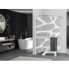 MEXEN/S - KIOTO Sprchová zástěna WALK-IN s poličkou a držákem ručníků 90 x 200, bílý dekor 8 mm, chrom 800-090-121-01-97